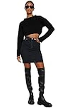 Trendyol Dames Black Basic Mini Denim Skirt, 40