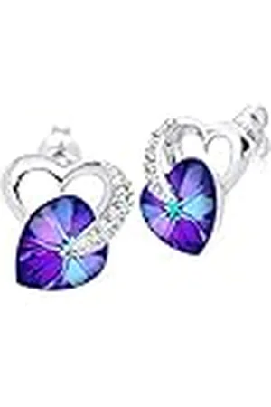 Elli Oorbellen Dames Hart Liefde met Kristallen Wit in 925 Sterling Zilver