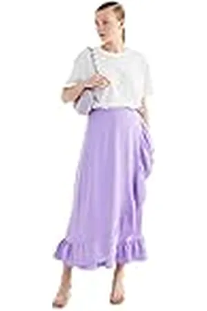Trendyol Design Midi-wrapover Regular geweven bescheiden rokken voor dames, , 36