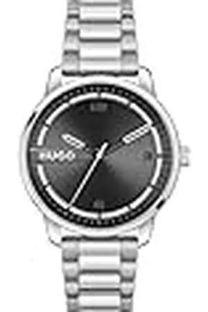 HUGO BOSS Drie Hand Quartz Beweging Horloge voor Mannen #Stamp Collectie met Zilveren Roestvrij Stalen Armband - 1530364