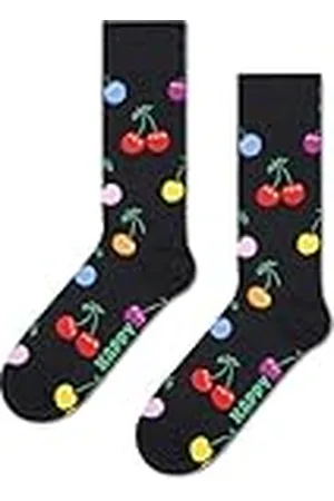 Happy Socks Sokken met kersenprint - leuke sokken van biologisch katoen voor dames en heren