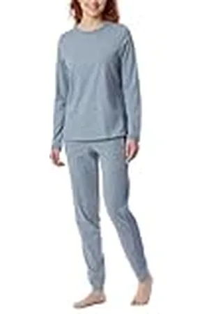 Schiesser Damespyjama, lang, katoenen nachtkleding, pyjamaset, , 40