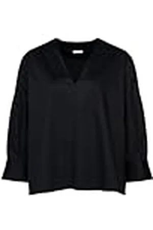 Seidensticker Damesblouse, modieuze blouse, regular fit, V-hals, lange mouwen, katoenmix, , 44