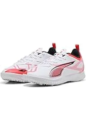 PUMA Ultra 5 Play Tt Jr voetbalschoen voor kinderen, uniseks, Wit Zwart Gloeiend Rood, 38.5 EU