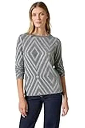 CECIL T-shirt met veren en patroon, , XL