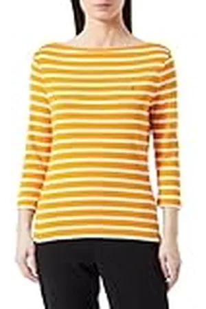 Tommy Hilfiger Dames nieuwe Cody Slim Boat-Nk 3/4Slv S/S gebreide tops, geel, XXL, , XXL