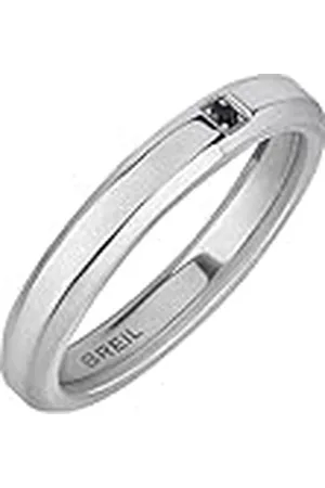 Breil Y Herren Ring aus Edelstahl hergestellt und mit Zirkonia verziert, Farbe: Silber, Größe: 21 cm, TJ3110