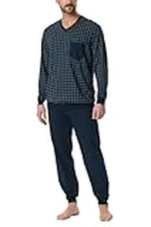 Schiesser Nightwear herenpyjama lang met manchetten, , 48