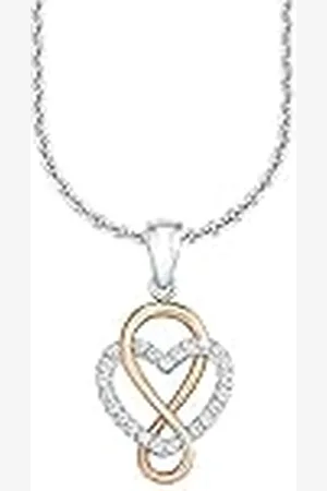 QS by s.Oliver Collier met hanger 925 sterling zilveren dames collier, met cubic zirkonia synth., 42/45 cm, , hart, Wordt geleverd in sieraden geschenkverpakking, 9081684
