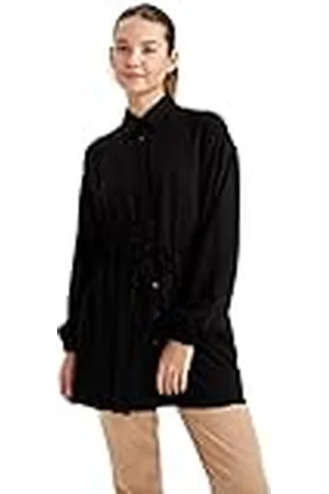 DeFacto Hemdblouse met lange mouwen voor dames, hemd met knopen voor vrijetijdskleding, , S