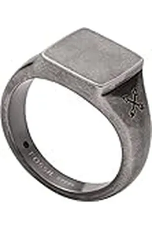 Fossil Vintage Casual Adventurer Zilverkleurige Roestvrijstalen Zegelring