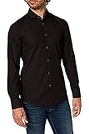 HUGO BOSS Heren C-Jenno Slim-Fit overhemd van gemakkelijk te strijken katoen-popeline, , 39
