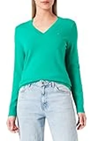 Tommy Hilfiger Dames CO Jersey Stitch V-NK Sweater Olympic Groen XXS, , XXS