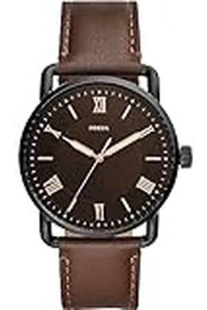 Fossil Copeland 42mm Leren Horloge met Drie Wijzers