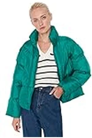 Trendyol Dames Regular Puffer Geweven Jas met staande kraag, , XS