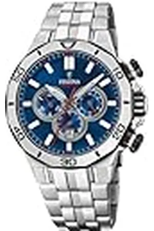 Festina Unisex volwassenen chronograaf kwarts horloge met roestvrij stalen armband F20448/3, , armband