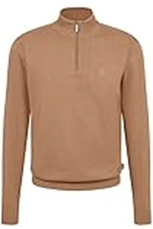 Bugatti Gebreide trui voor heren, opstaande kraag, korte ritssluiting, regular fit, , S