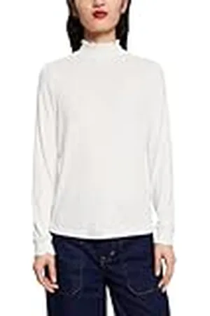 ESPRIT Longsleeve met smok-details, Lenzing™ ECOVERO™, off-white, XL