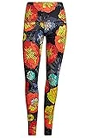 adidas Run Flower TGT Leggings, zwart/helder rood, 2XS dames