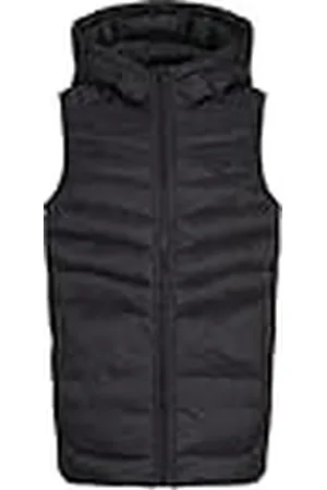 JACK & JONES JACK&JONES JUNIOR Jongens JJESPRINT Puffer Bodywarmer Hood NOOSMNI vest, zwart/Detail: SOLID, 110, , 110 cm
