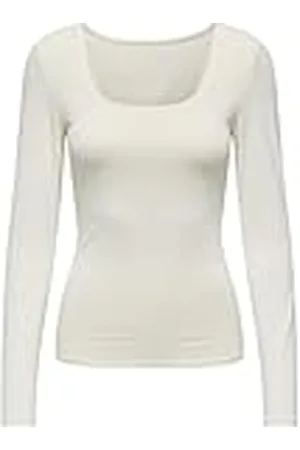 ONLY Dames Onlea L/S Deep Neck Top JRS shirt met lange mouwen, , XS