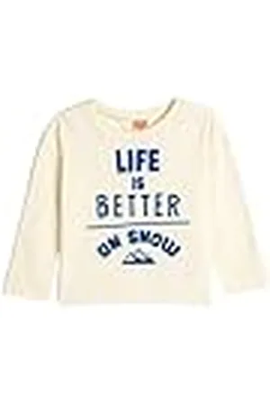 Koton Babyboys T-shirt met lange mouwen en ronde hals, bedrukt detail, , 9-12 Maanden