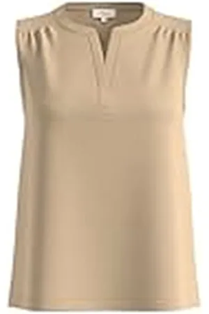 QS by s.Oliver Mouwloos shirt met tuniekhals en Garment Dye, , 40