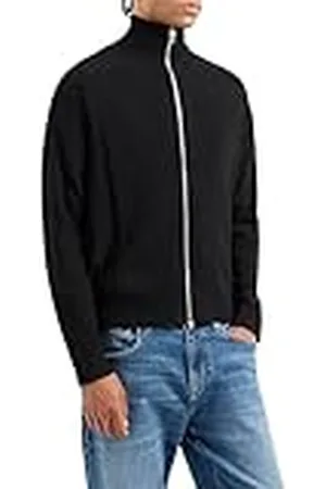 Armani Exchange Heren Slanke Full Zip met Turtle Neck Wool Mix Cardigan Sweater, , S