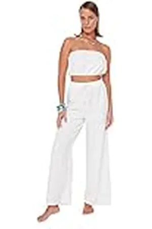 Trendyol Effen geweven tweedelig set shirt voor dames, , 66