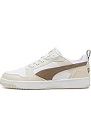 PUMA Unisex Rebound V6 lage Sneaker, Wit-Totally Taupe-Alpine Sneeuw, 9 UK, Wit Totally Taupe Alpine Sneeuw, 43 EU