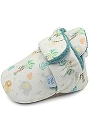 Dotty Fish Katoenen Babyschoentjes met Warme Wollen Voering. Eerste Winterschoenen. Verstelbare Pantoffels. Zachte Antislip Zool. . 0-6 maanden.
