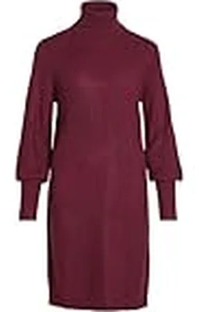 VILA Vilou L/S gebreide jurk met rolhals voor dames, , L