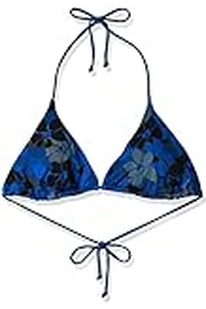 Amazon String Bikini Top Blauw Bloemen, L