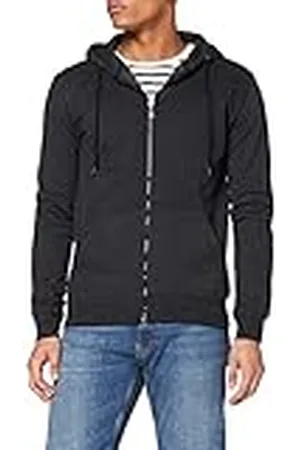 FM London Hoodie met ritssluiting voor heren - Hoodie met ritssluiting Ideaal voor vrije tijd en sportkleding - Heren Hoodies met fleece voering, grijs (houtskool), M