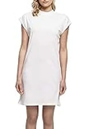 Build Your Brand Dames Turtle Extended Shoulder Dress, damesjurk van katoen met overgesneden schouders in vele kleuren verkrijgbaar, maat XS-5XL, , XS