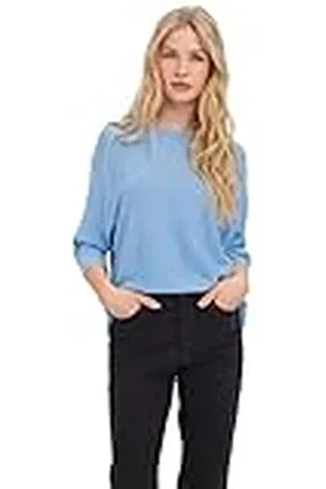 VERO MODA Dames VMNORA 3/4 Boatneck Blouse NOOS 10210570, Blue Bell/Detail:Melange, XS