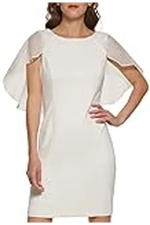 DKNY Combo-cape-jurk met korte mouwen voor dames, , 4