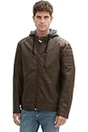 TOM TAILOR Heren 1041317 kunstleren jas, 36359-Chestnut nep Leather, XXL, , XXL