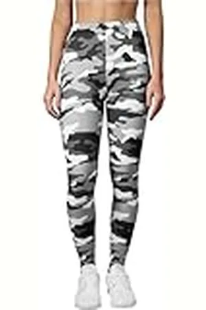 Urban classics Dameslegging voor dames, camouflage, yoga- en fitnessbroek, lange streetwear- en sportbroek in camouflage-look, verkrijgbaar in vele kleuren, maten XS - 5XL, meerkleurig (Snow Camo