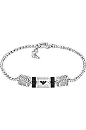 Emporio Armani Armband voor mannen, onyx Rondelle Armband, Lengte: 190mm+20mm, Breedte: 36.5mm, Hoogte: 8mm, EGS2999040