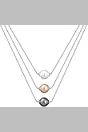 Elli Dameshalsketting, echt sieraad, met parels en ,kristallen, 925 sterling zilver