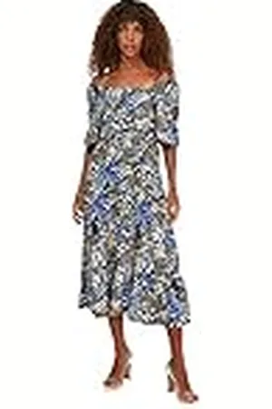 Trendyol Dames Gekleurde Balloon Mouwen Bloemen Patroon Casual Jurk, , 38