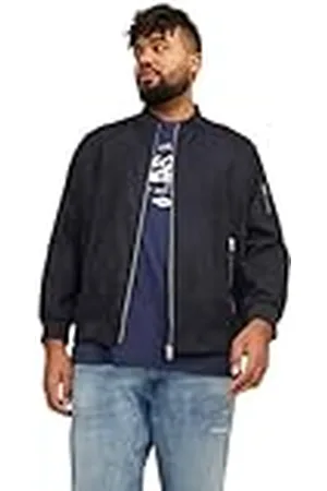 JACK & JONES Bestseller A/S JJEROCKY Faux Bomber PLS Herenjas, Jet Black/Detail: Faux Suede, 4XL, , 4XL