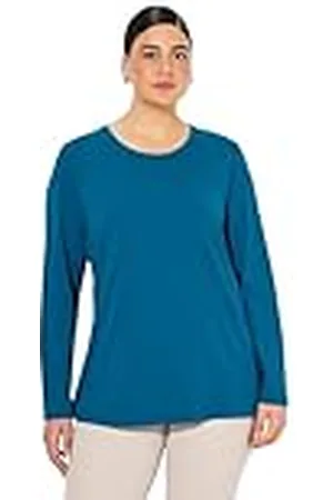 Ulla Popken Dames, slim, ronde hals, lange mouwen, tuniekshirt, , 62-64