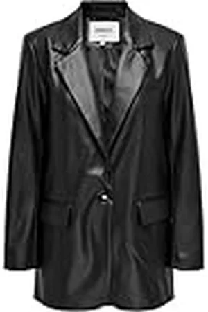 ONLY Vrouwelijke blazer in lederlook, , XS