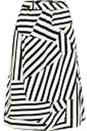 Part Two Dames Skirt High-Waisted A-Line Fit Knee Length Printed Pockets, , 36