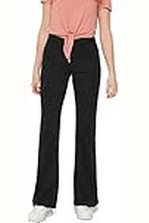 ONLY ONLFEVER Broek met wijde pijpen, medium taille, regular fit, broek met wijde pijpen, Zwart 1, L / 34L
