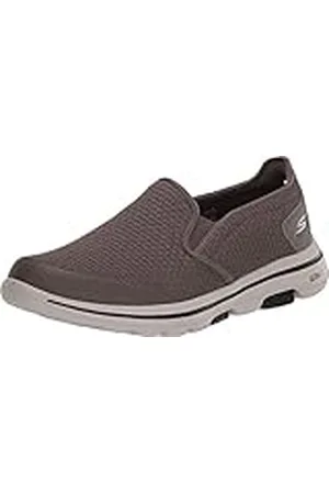 Skechers Heren Gowalk 5 Apprize-Double Gore Slip on Performance Wandelschoen Sneaker, Kaki, 39.5 EU