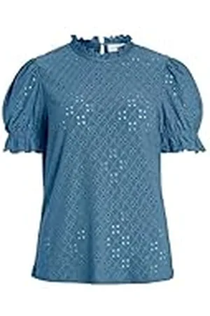 VILA Vikawa S/S Flounce Top-Noos T-shirt voor dames, , XS