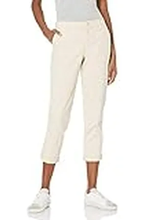 Amazon Dames Mid-Rise Slim-Fit Cropped Tapered Leg Khaki Broek, , 18